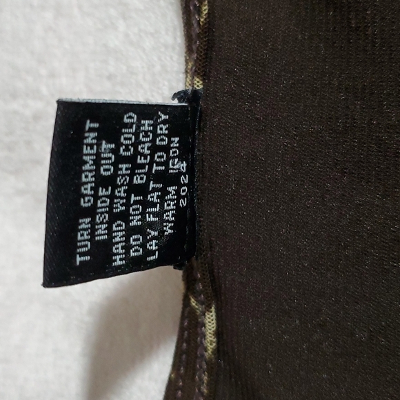 RAFAELLA Women's Brown/Cream Print Blouse-Scoop Neck-Sheer 3/4 Sleeves-EUC-Sz M - Picture 8 of 12